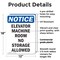 Signmission Elevator Machine Room No Storage Allowed, 12 in W x Rectangle, Plastic OS-2PACK-NS-P-1218-V-11732 - alternate 3